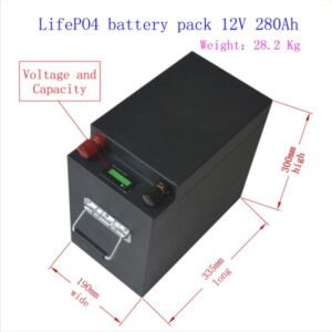 12V 280Ah LifePO4 battery pack for solar storage